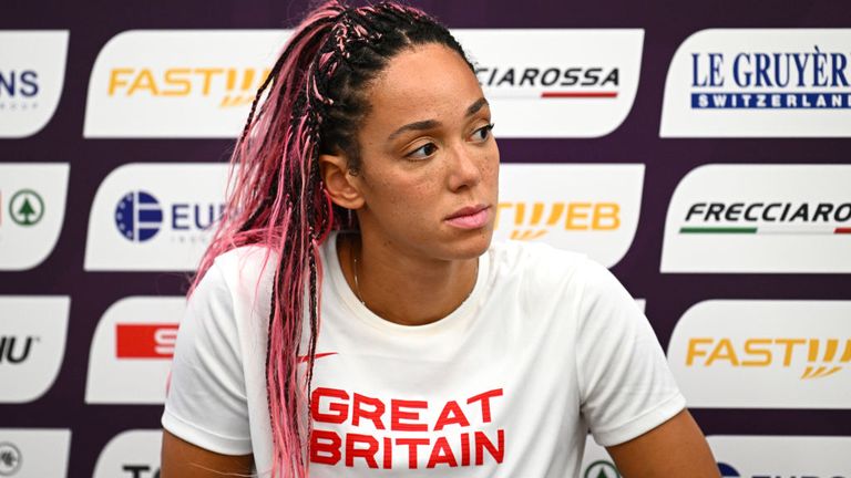 Katarina Johnson-Thompson: Great Britain heptathlete withdraws injured from European Championships | Athletics News Sky, Sports, news, sport, breaking, latest, football, golf, rugby, wwe, boxing, tennis, cricket, England, live, scores, fixtures, results, watch, tv, online, Premier, League, competitions, blogs, transfers, preview, review, Wenger, Arsenal, Manchester, United, City, Chelsea, Liverpool, Benitez, Ancelotti, Mancini, Spurs, Redknapp, Andy, Gray, Martin, Tyler, Millie, Clode, Soccer, AM, Soccerette, Hayley, McQueen,